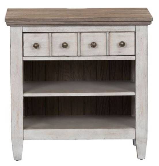 Liberty Heartland Antique White Nightstand With Charging Station 1