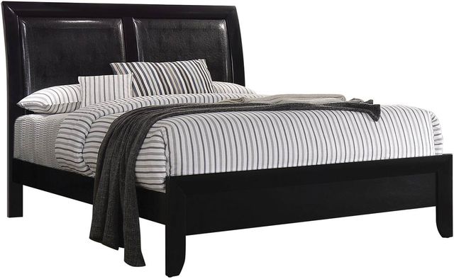 Coaster® Briana Black King Upholstered Panel Bed-0