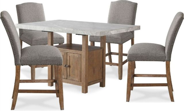 Signature Design by Ashley® Aleeda 5-Piece Brown Counter Height Dining Table Set 0