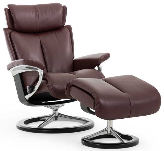 Stressless® by Ekornes® Magic Large Signature Reclining Chair with Footstool Set 0
