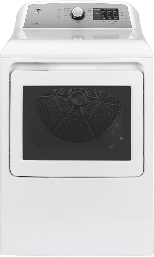 GE® 7.4 Cu. Ft. White Front Load Gas Dryer
