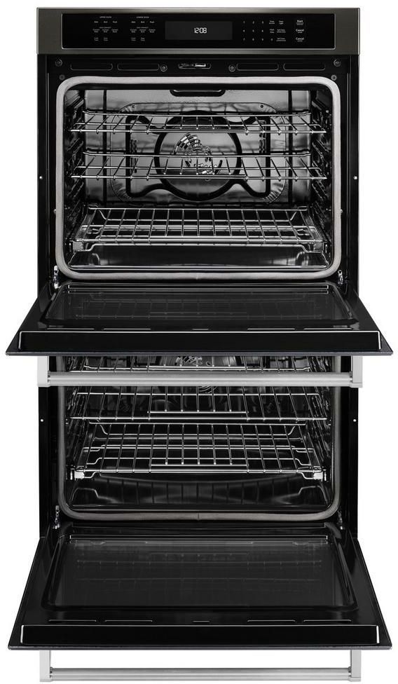 KitchenAid® 27" Black Stainless Steel with PrintShield™ Finish Electric Built In Double Oven 1
