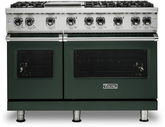 Viking® 5 Series 48" Blackforest Green Pro Style Liquid Propane Gas Range with 12" Griddle 0