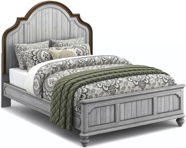 Flexsteel® Plymouth® Distressed Graywash Queen Bed