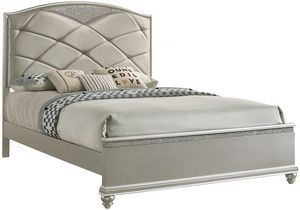 Crown Mark Valiant Silver Queen Upholstered Bed