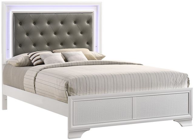 Crown Mark Lyssa Frost Bed | Fred's Furniture Co & Mattress | Erie, PA