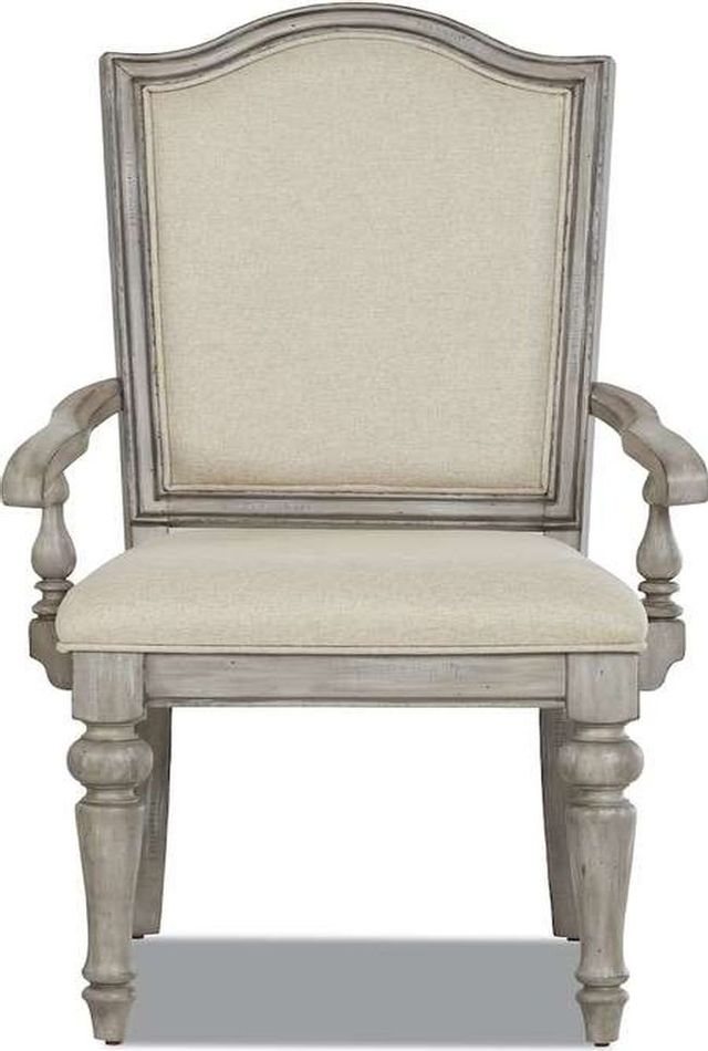 Klaussner® Windmere Aged Grey/Off-White Arm Chair-0