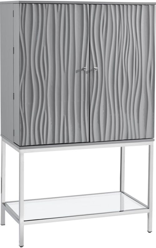 Coast2Coast Home™ Marlin Waves Glossy Gray Bar Cabinet