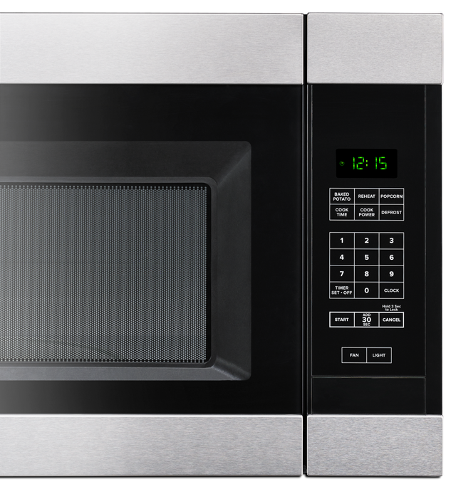 Amana® 1.6 Cu. Ft. Black on Stainless Over The Range Microwave 8