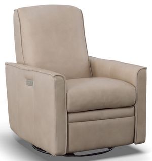 Hi-Rock Home Royal Mile All Leather Power Swivel Glider Recliner
