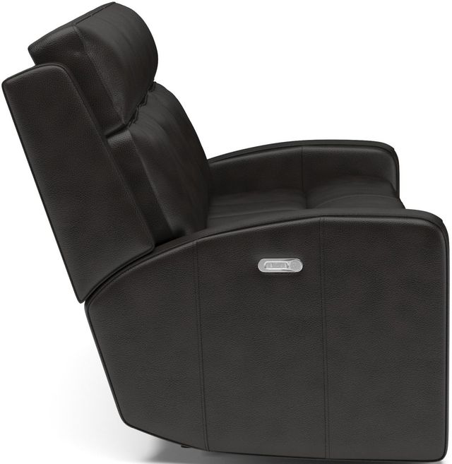 Flexsteel® Cody Grey Leather Power Reclining Sofa with Power Headrest-2