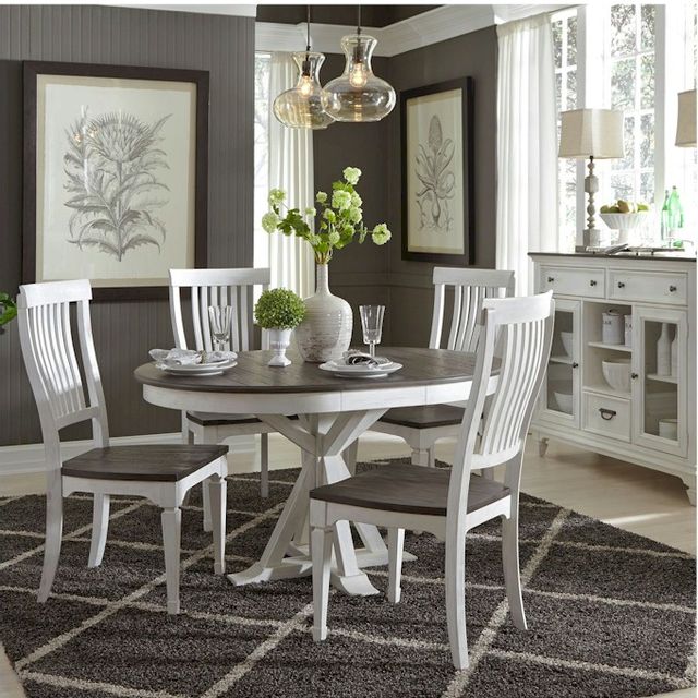 Liberty Furniture Allyson Park Two-Tone Charcoal/Wire Brushed White 5 Pc. Dining Set