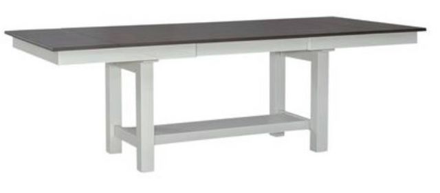 Liberty Brook Bay Carbon Gray/Textured White Trestle Table-1