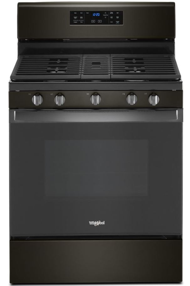 whirlpool gas range black stainless