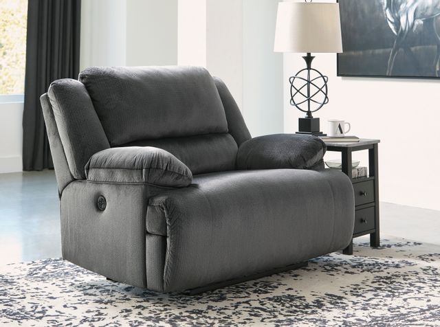 Signature Design by Ashley® Clonmel Charcoal Zero Wall Wide Seat Recliner 4