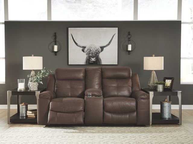 Signature Design by Ashley® Jesolo Coffee Double Reclining Loveseat with Console 9