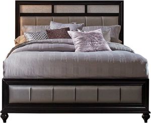 Coaster® Barzini Black and Grey King Upholstered Bed