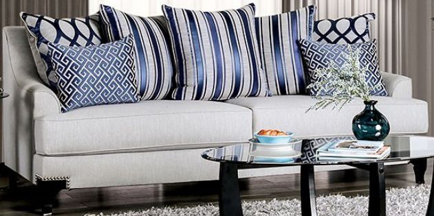 Furniture of America Sisseton Navy Loveseat