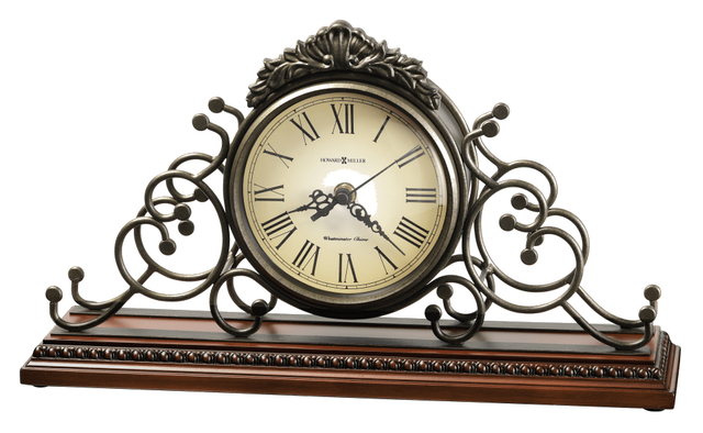 Howard Miller® Adelaide Windsor Cherry Wrought Iron Mantel Clock