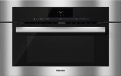 Miele 22.06" Clean Touch Steel Electric Built in Single Wall Oven-H6770BM