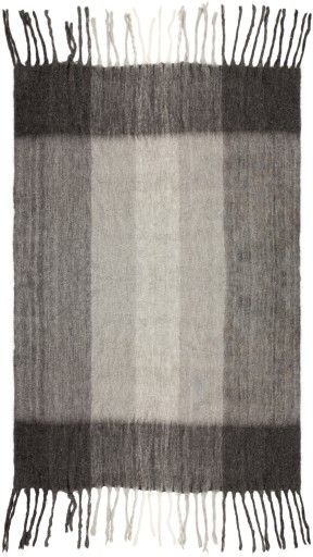 Surya Lanose Light Gray And Charcoal 50" x 60" Throw Blanket 1