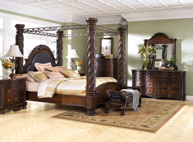Millennium® By Ashley North Shore Dark Brown King Poster Bed with Canopy 5