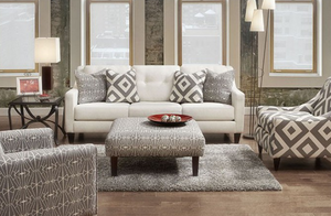 Furniture of America® Parker Ivory Sofa and Loveseat