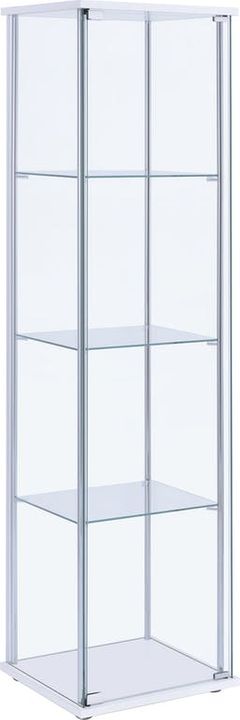 Coaster® 4-Shelf Curio Cabinet White and Clear