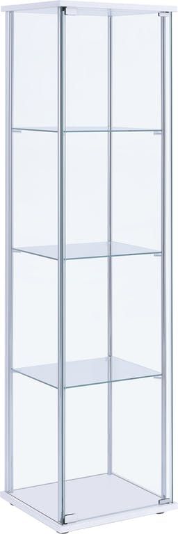 Coaster® Bellatrix White/Clear 4-Shelf Curio Cabinet