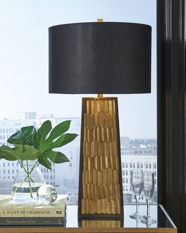 Signature Design by Ashley® Dairson Black/Gold Poly Table Lamp-2