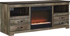 Signature Design by Ashley® Trinell Brown 63" TV Stand with Electric Fireplace Insert