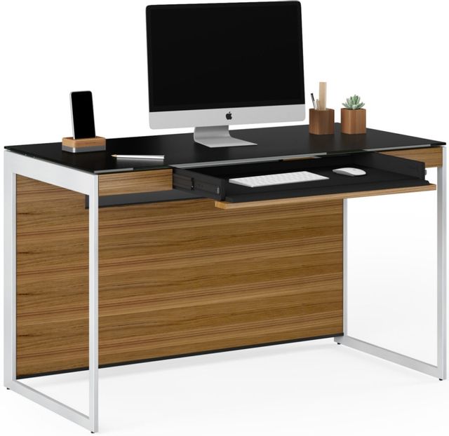 BDI Sequel® Satin Nickel/Walnut Compact Desk 4