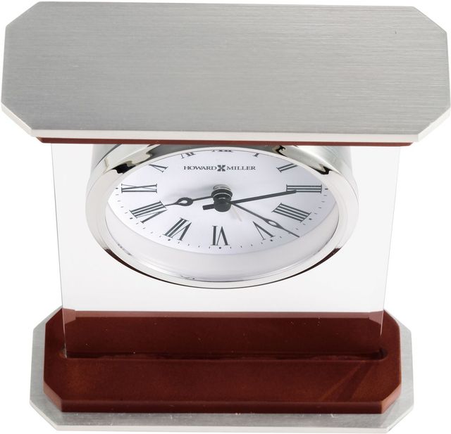 Howard Miller® Mayfield Satin Rosewood/Silver Alarm & Table Clock 3