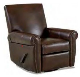 Klaussner® Caswell Sassari Brown Handle Swivel Gliding Reclining Chair