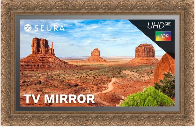 Seura® 55" 4K Ultra HD Biltmore Gold Frame Mirrored TV 0