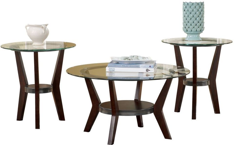 Signature Design by Ashley® Fantell 3-Piece Dark Brown Occasional Table Set