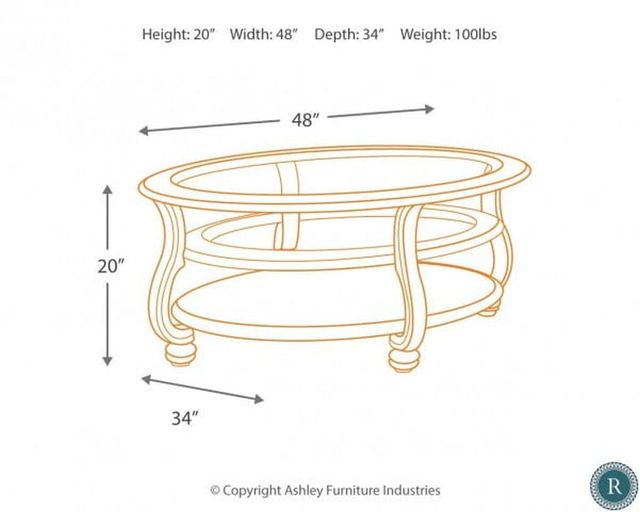 Signature Design by Ashley® Coralayne Silver Oval Coffee Table 5