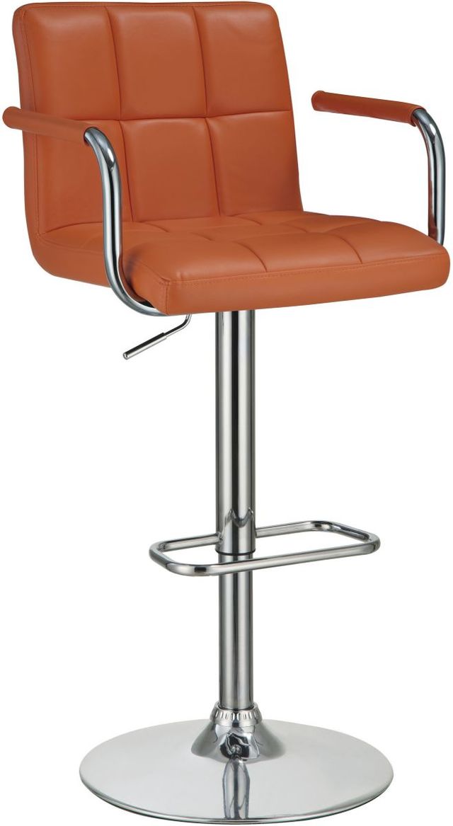 Coaster® Orange And Chrome Adjustable Bar Stool-0