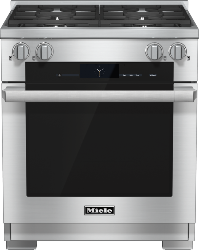 Miele 30" Clean Touch Steel Pro Style Dual Fuel Range-HR 1924-2 G-0