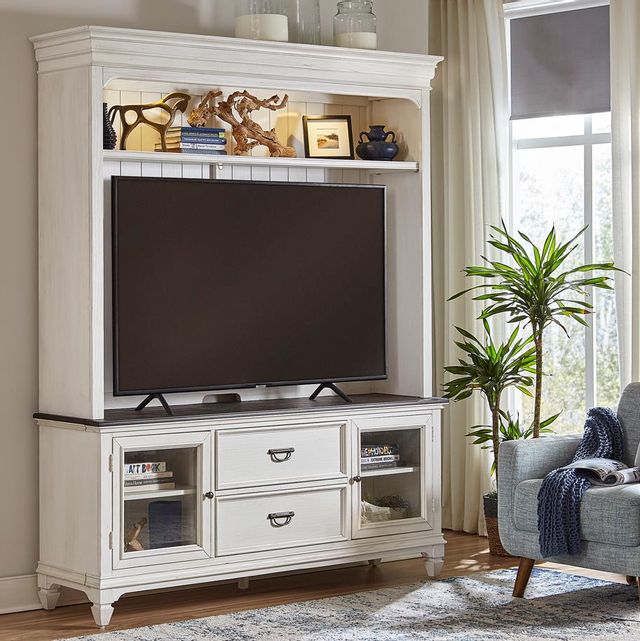 Liberty Allyson Park Charcoal/Wirebrushed White Entertainment Center-2