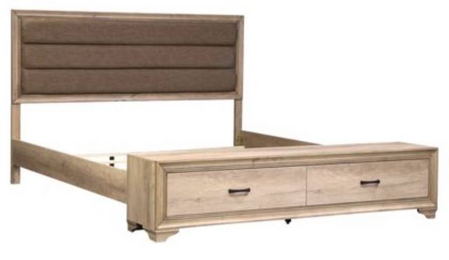 Liberty Furniture Sun Valley Sandstone 3 Piece Upholstered Queen Storage Bed Set 1