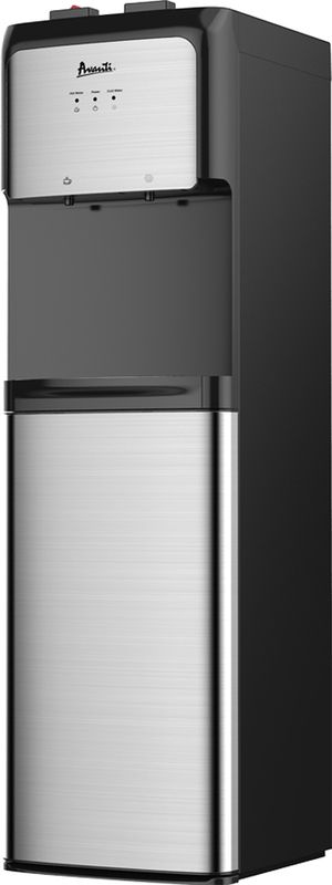 Avanti® 12.25" Black with Stainless Steel Bottom Loading Bottle Hot and Cold Water Dispenser