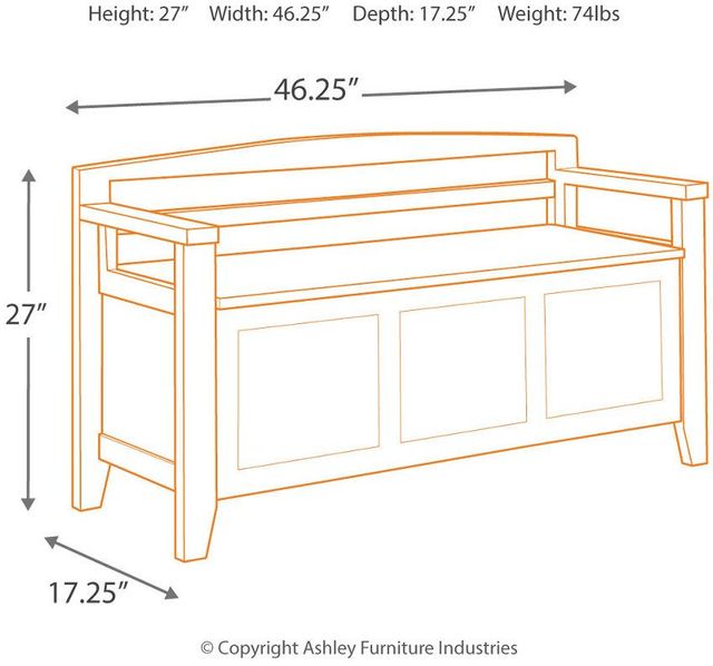 Signature Design by Ashley® Charvanna White Storage Bench-2
