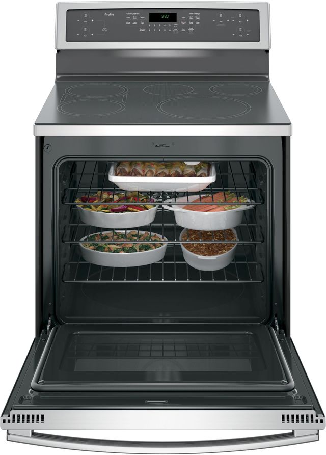 GE Profile™ Series 29.88" Stainless Steel Free Standing Convection Range 2