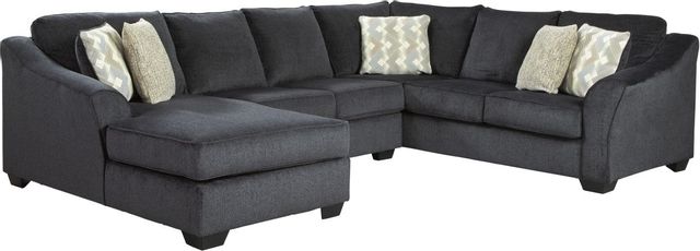 Signature Design by Ashley® Eltmann 3-Piece Slate Sectional with Chaise and Cuddler