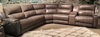 Southern Motion™ Dazzle 4-Piece Gunmetal Power Reclining Sectional Sofa Set with Power Headrest