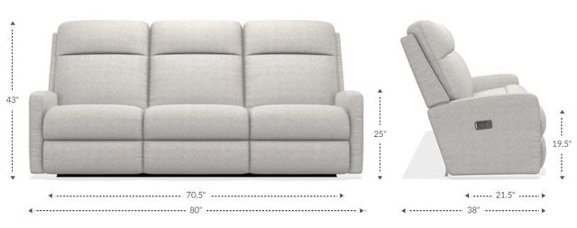 La-Z-Boy® Finley Pewter Leather Power Wall Reclining Sofa 5