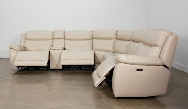 Kuka Home K-Motion 6 Piece Ivory Power Reclining Leather Sectional-3