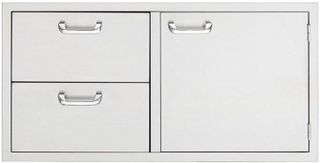 Lynx® Sedona 42" Storage Door And Double Drawer Combo-Stainless Steel