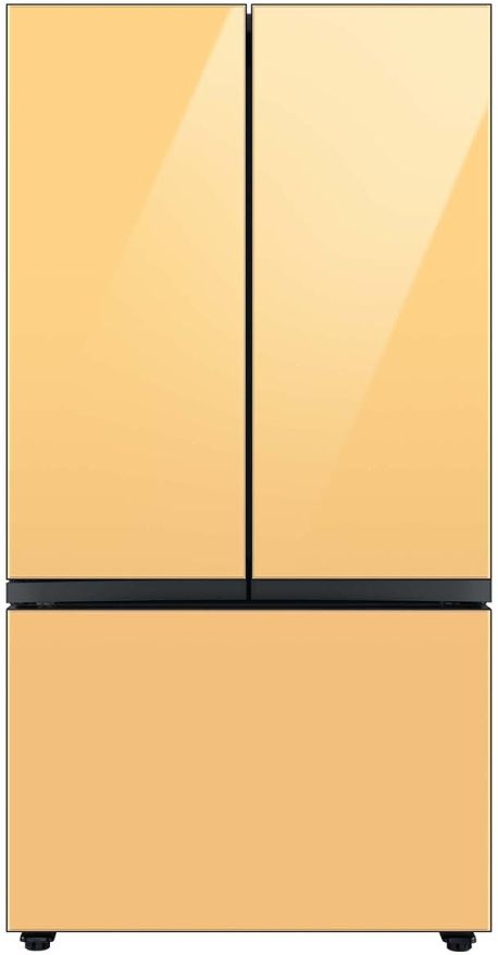 Samsung Bespoke 36" Sunrise Yellow Glass French Door Refrigerator Bottom Panel 9